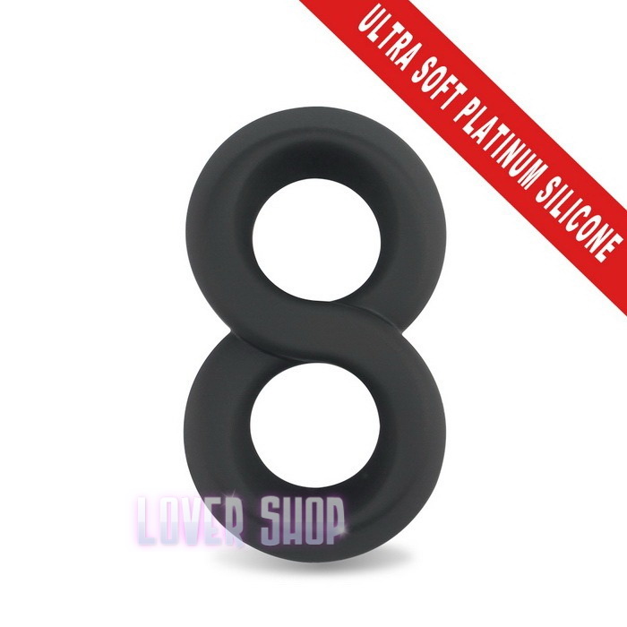 Двойное эрекционное кольцо Ultra Soft Platinum Cure Silicone Cockring Lovetoy (LV1455)