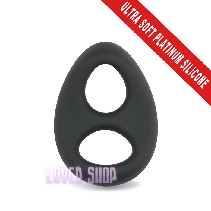 Двойное эрекционное кольцо Ultra Soft Platinum Cure Silicone Cockring Lovetoy (LV1456)