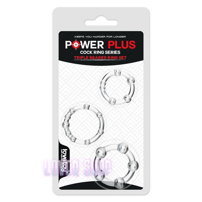 Набор эрекционных колец Power Plus Triple Beaded Ring Set Lovetoy