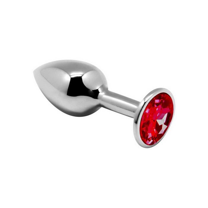 Alive Mini Metal Butt Plug Red M - Металлическая анальная пробка с кристаллом