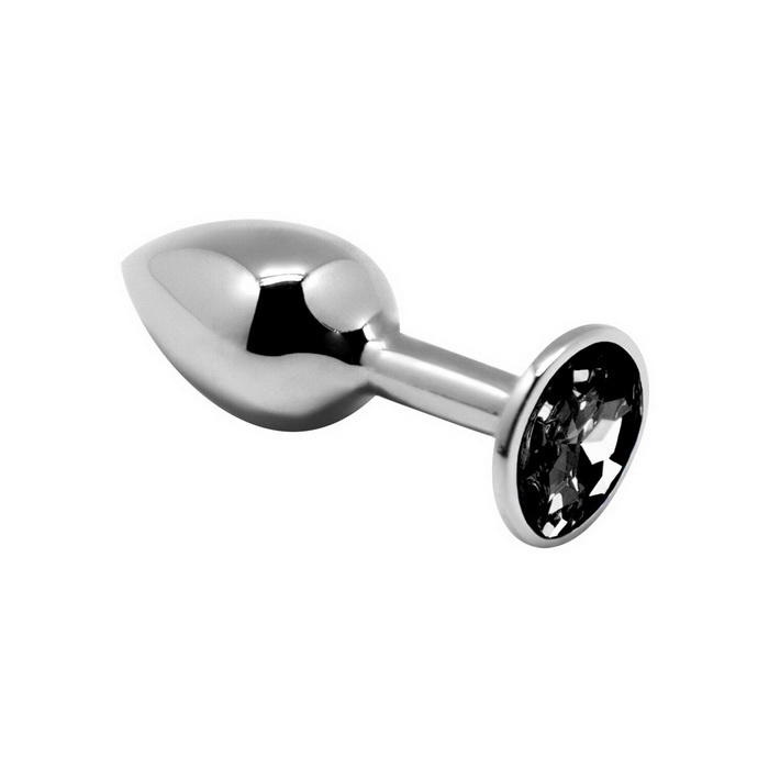 Alive Mini Metal Butt Plug Black M - Металлическая анальная пробка с кристаллом Alive Mini Metal Butt Plug Black M - Металлическая анальная пробка с кристаллом